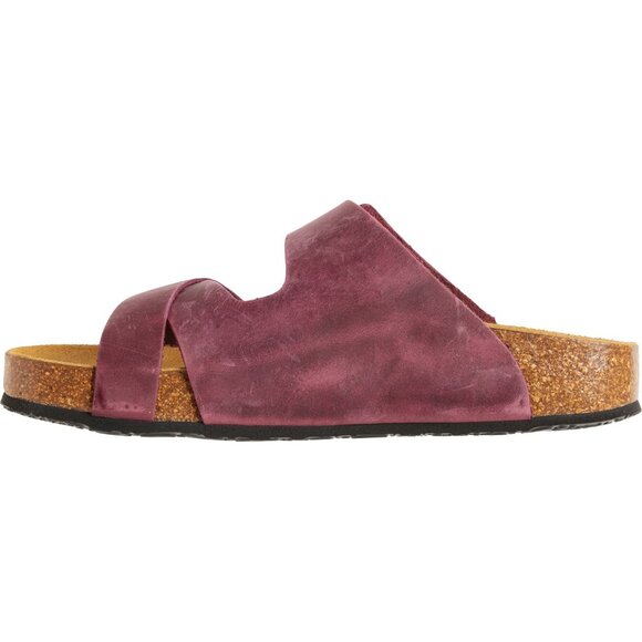 NEW Plakton Made in Spain Cork Footbed Sandals - Leather Apure/Burde For Women - Picture 4 of 7